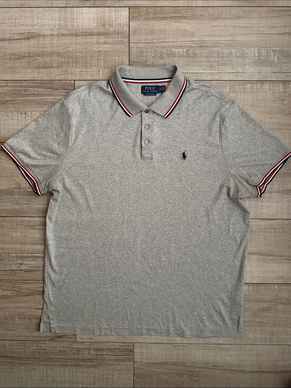Polo Ralph Lauren Custom Slim Fit Polo Shirt XXL Fits XL Gray Tipped Pony